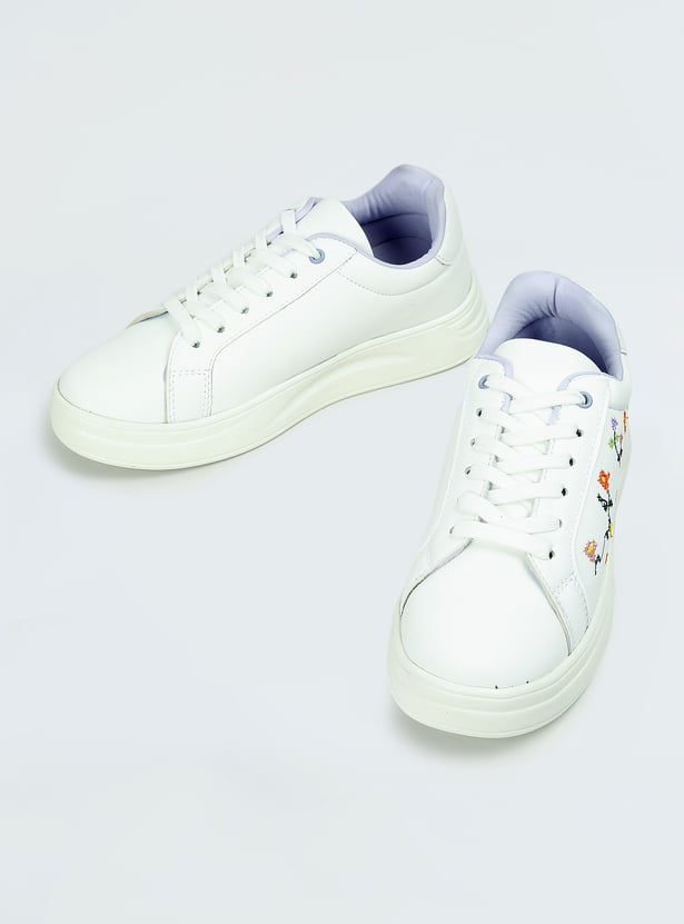 Women Embroidered Sneakers with Stylish Design and Long Lasting Durability