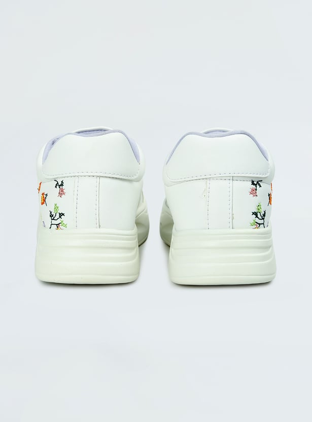 Women Embroidered Sneakers with Stylish Design and Long Lasting Durability