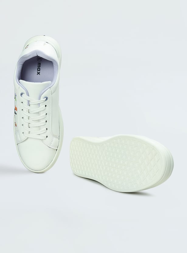 Women Embroidered Sneakers with Stylish Design and Long Lasting Durability