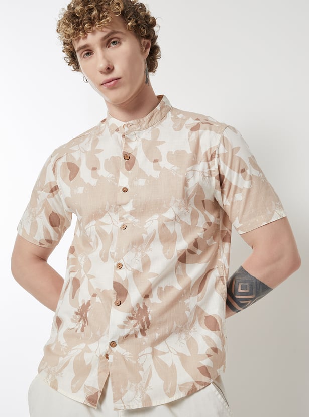 Men’s Slim Fit Ethnic Shirt with Stylish Printed Design for Casual and Festive Wear