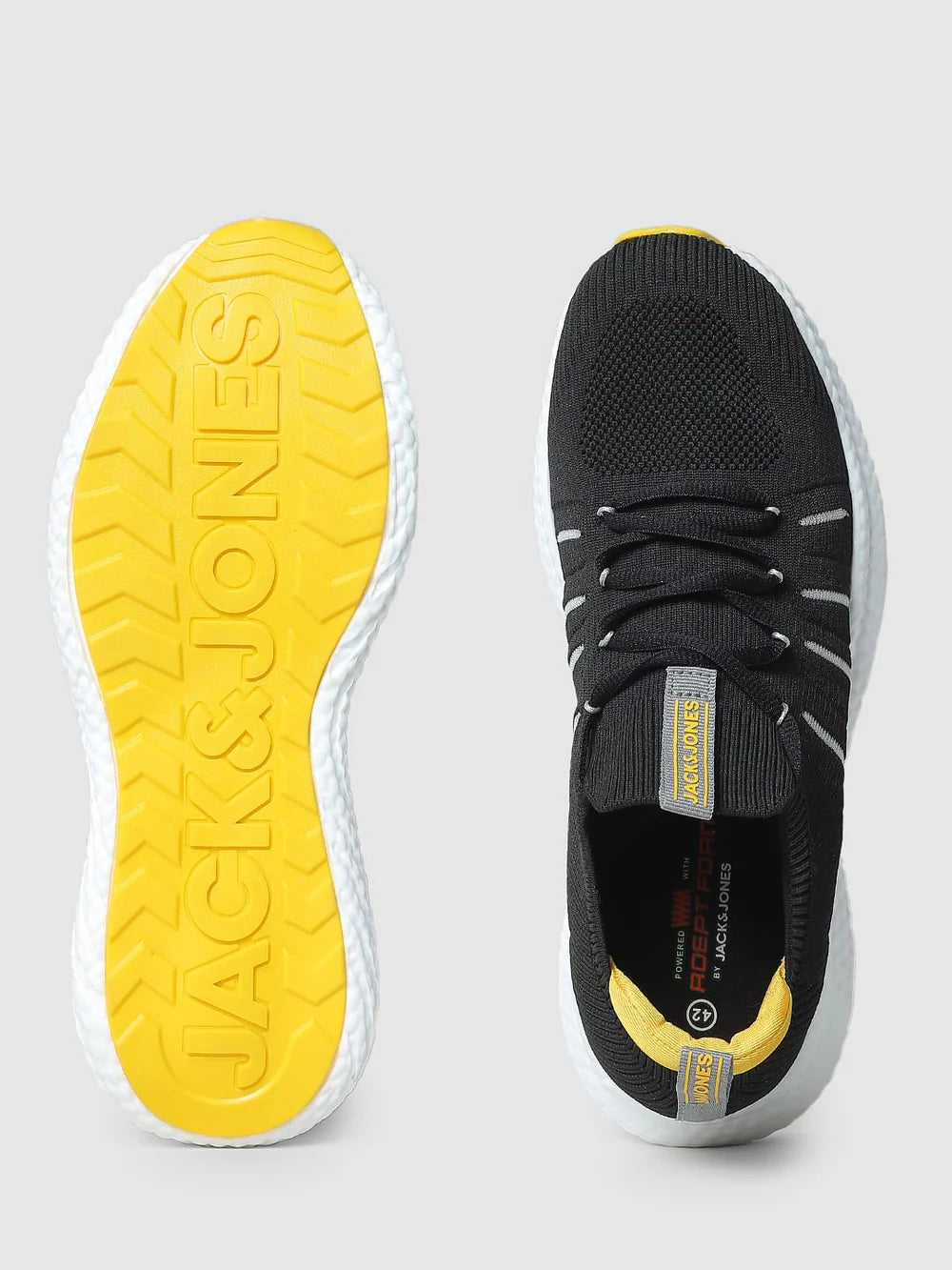 Black Slip On Athletic Sneakers with Shock Absorbing Sole and Lightweight Build