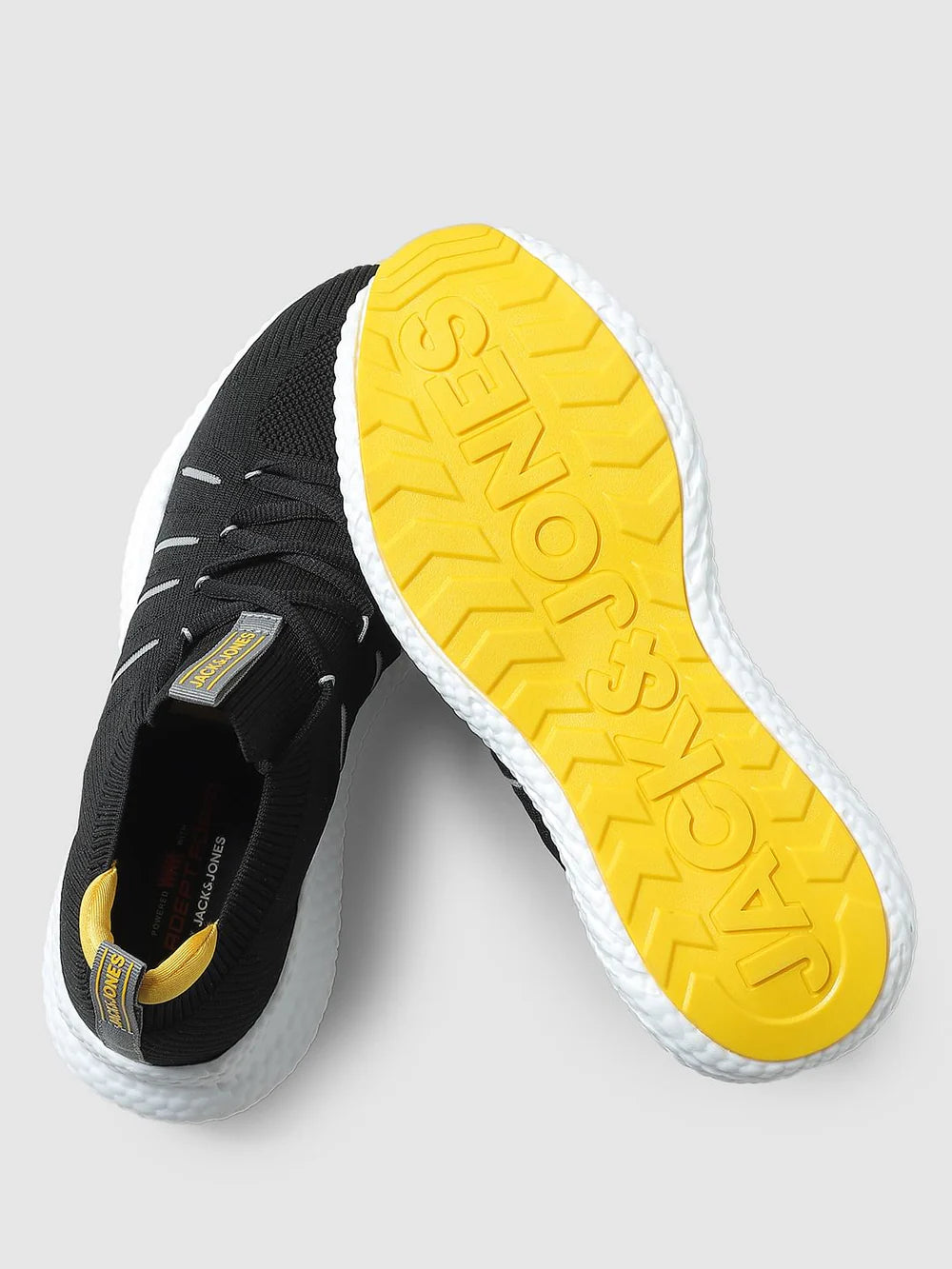 Black Slip On Athletic Sneakers with Shock Absorbing Sole and Lightweight Build