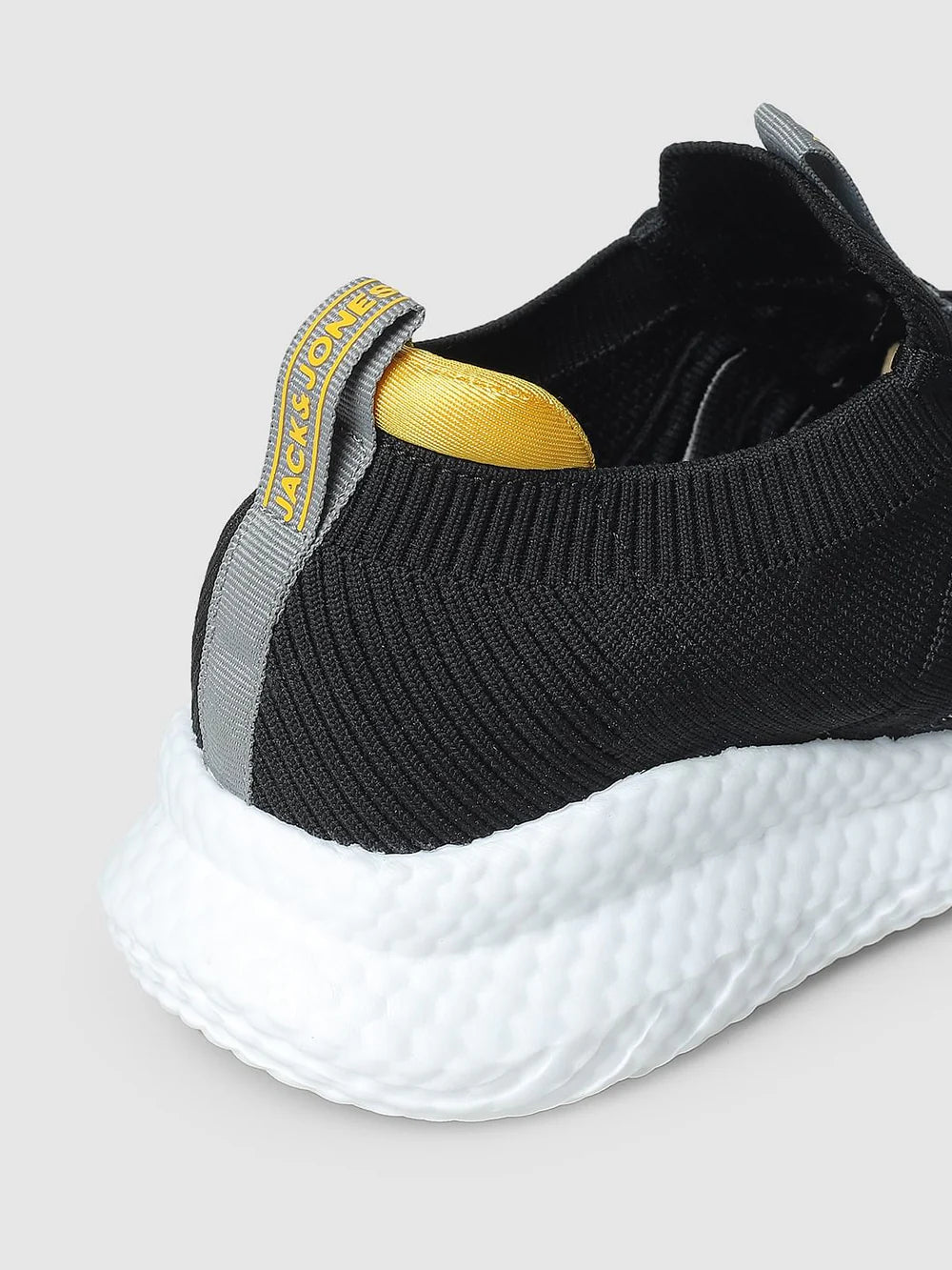 Black Slip On Athletic Sneakers with Shock Absorbing Sole and Lightweight Build