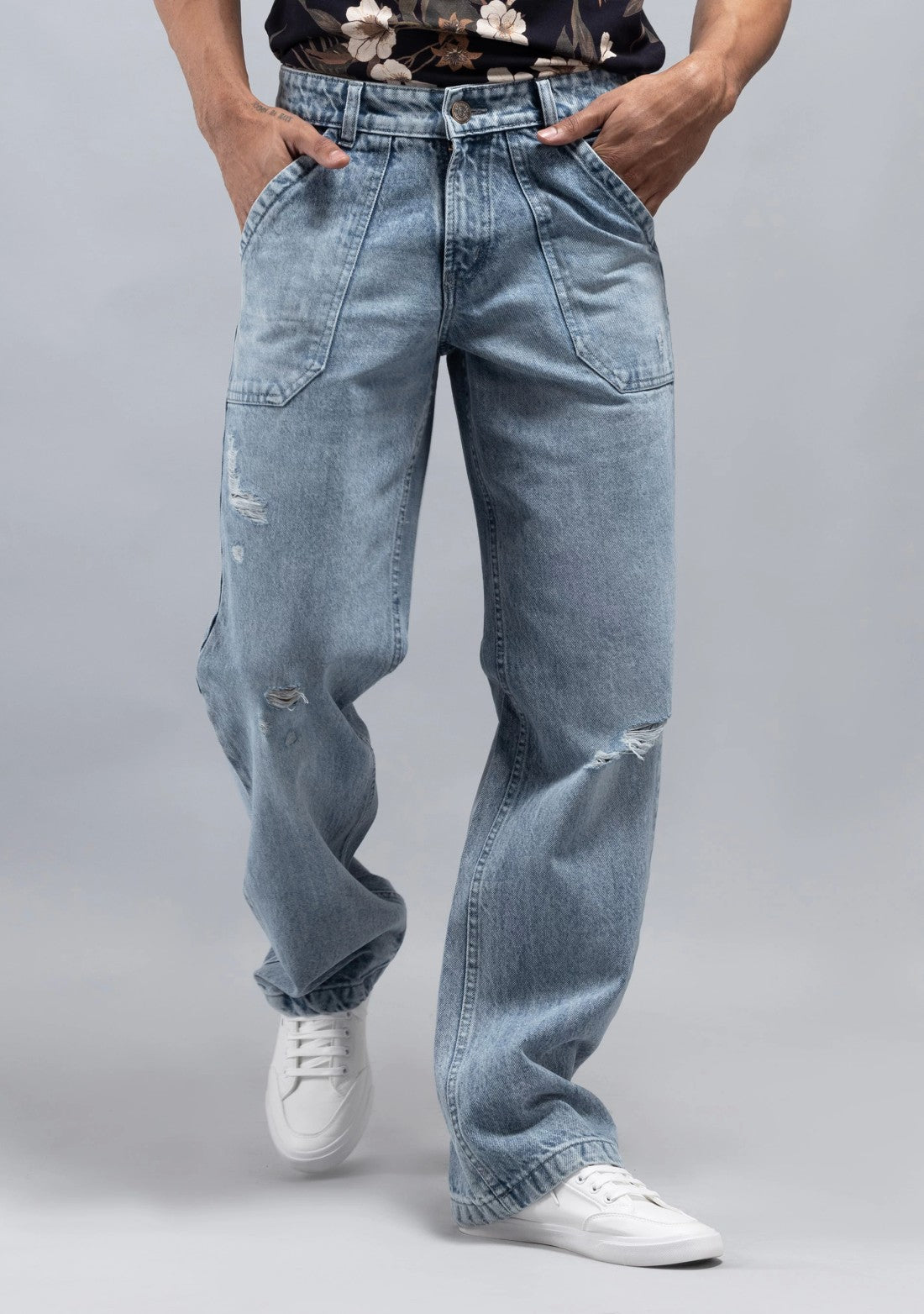 Wide Leg Cotton Jeans for Men Designed for Comfort and Street Style Outfits
