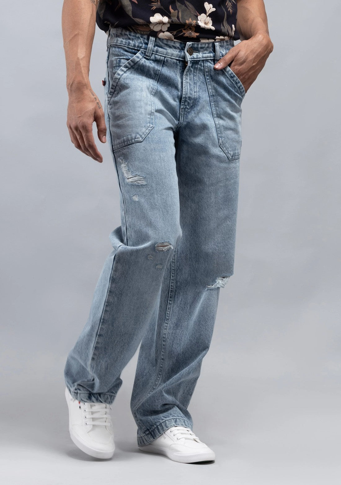 Wide Leg Cotton Jeans for Men Designed for Comfort and Street Style Outfits