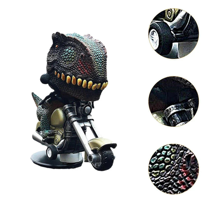Car Dashboard Dinosaur Motorcycle Collectible Creative Interior Decoration Gift for Fans