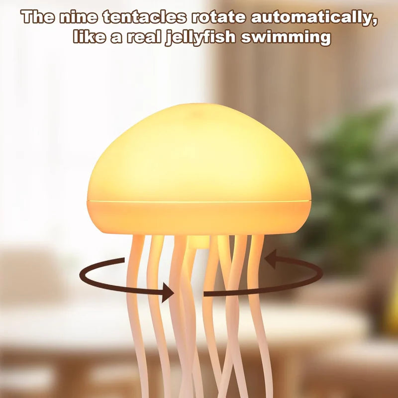 RGB Jellyfish Lamp with Voice Control Dancing Legs USB C Rechargeable Light for Desk Bedroom and Gaming Setup