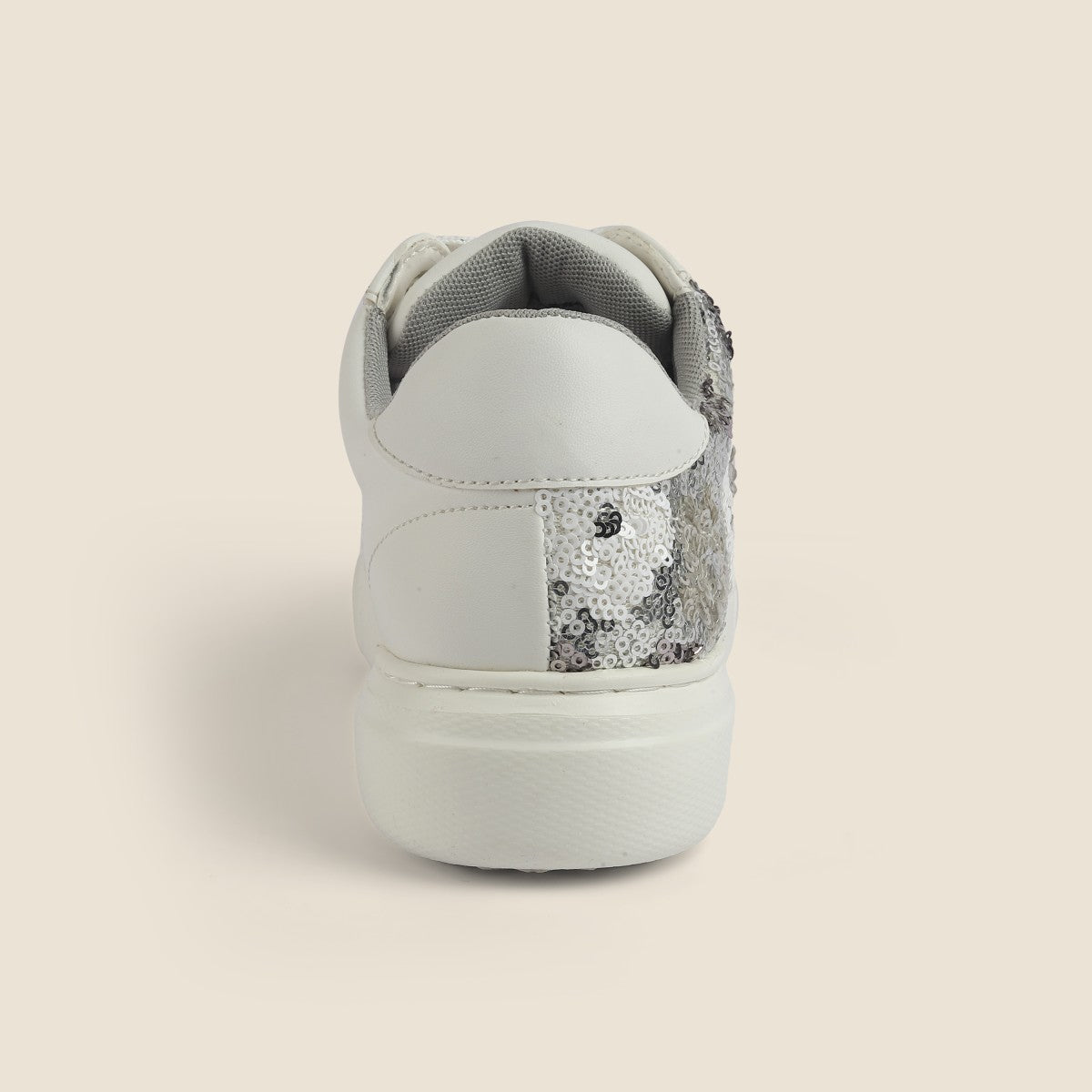 Stylish Women Silver Casual Shoes with Breathable Upper and Cushioned Sole