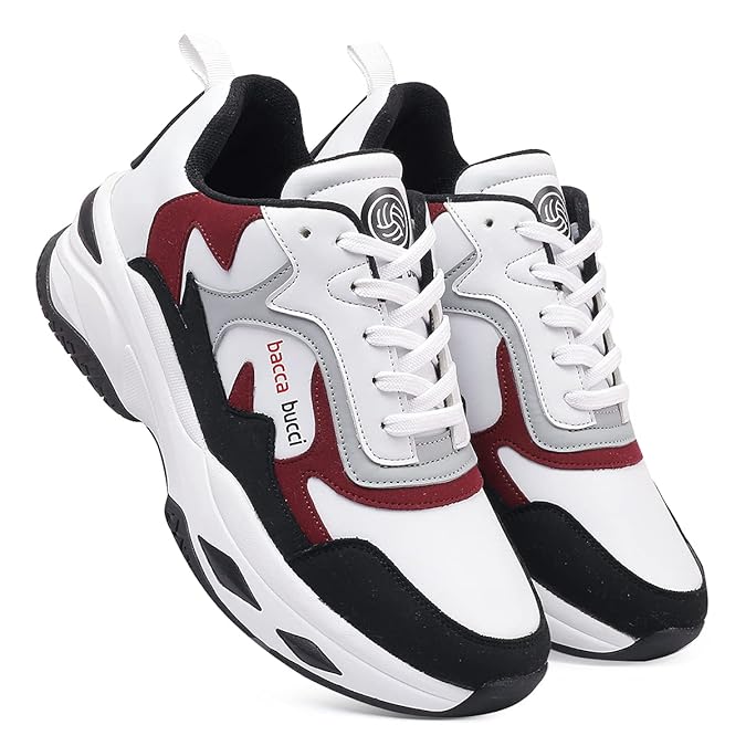 Trendy Men’s Lace Up Running Sneakers with Modern Design and Flexible Grip Support