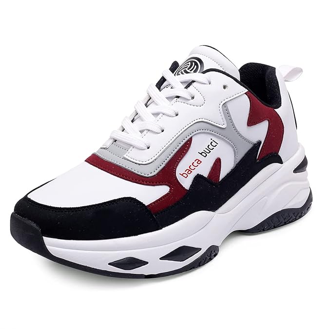 Trendy Men’s Lace Up Running Sneakers with Modern Design and Flexible Grip Support