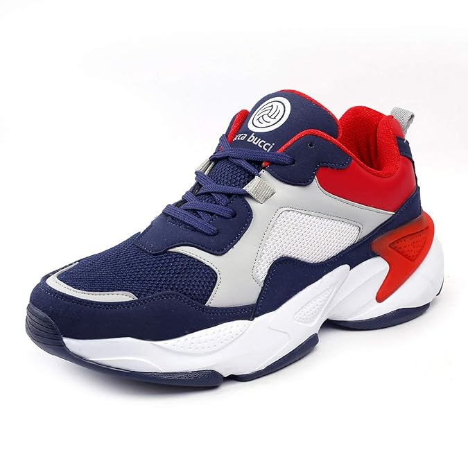 Trendy Men Lace Up Running Sneakers with Modern Design for Gym and Outdoor Use