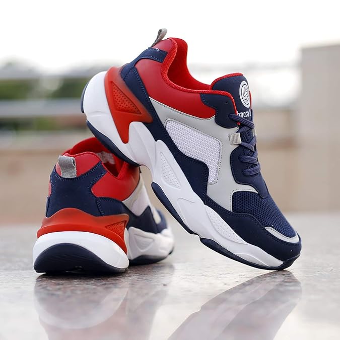 Trendy Men Lace Up Running Sneakers with Modern Design for Gym and Outdoor Use