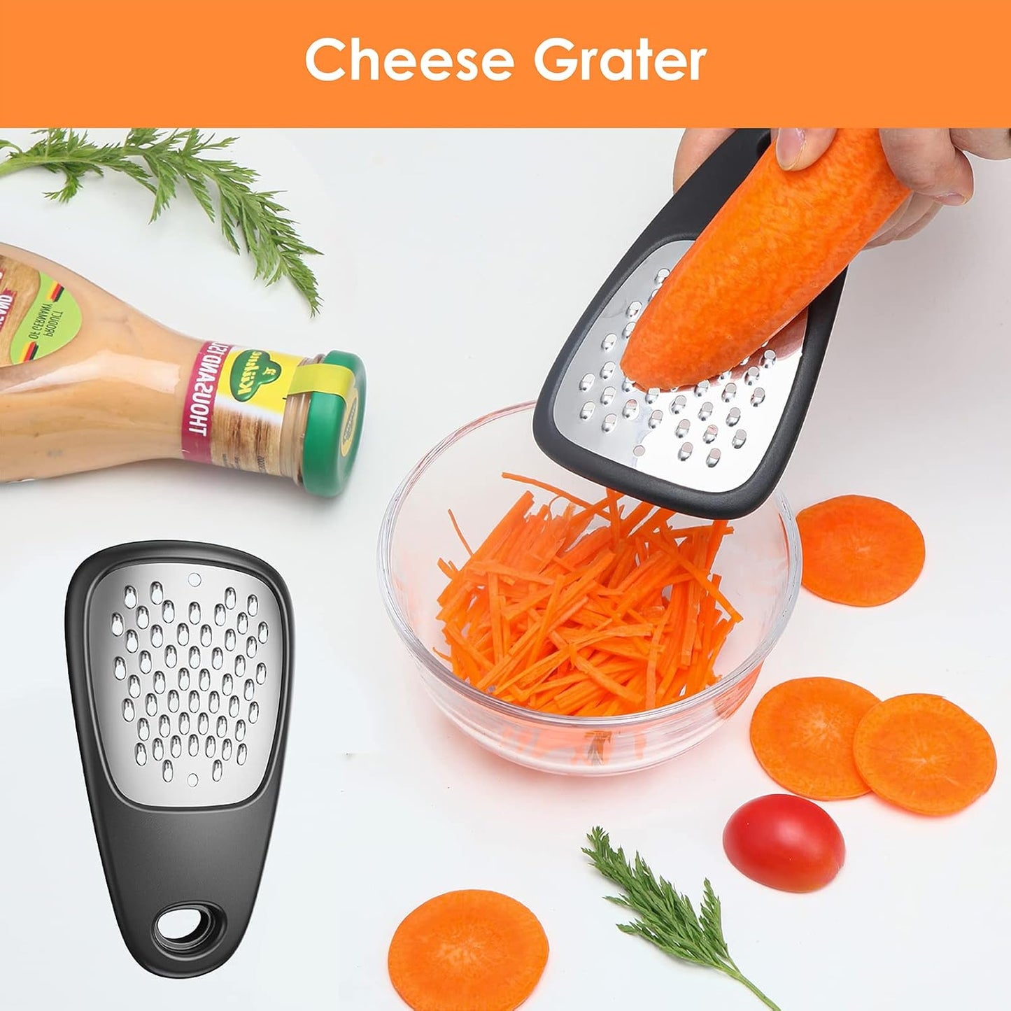 Complete 6 Piece Kitchen Gadget Set Cheese Grater Bottle Opener Peeler Pizza Cutter Garlic Ginger Grinder Herb Stripper Gift