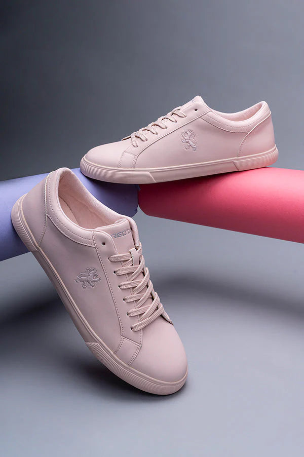 Trendy Women Baby Pink Sneakers with Slip Resistant Sole and Flexible Comfort