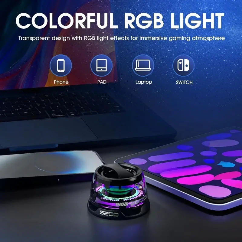 Portable Bluetooth Speaker with Magsafe Magnetic Holder Clear Design RGB Lights Phone Stand for Gamers and Adventurers