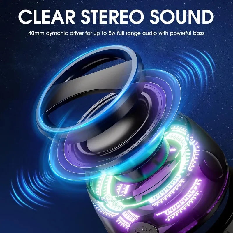 Portable Bluetooth Speaker with Magsafe Magnetic Holder Clear Design RGB Lights Phone Stand for Gamers and Adventurers