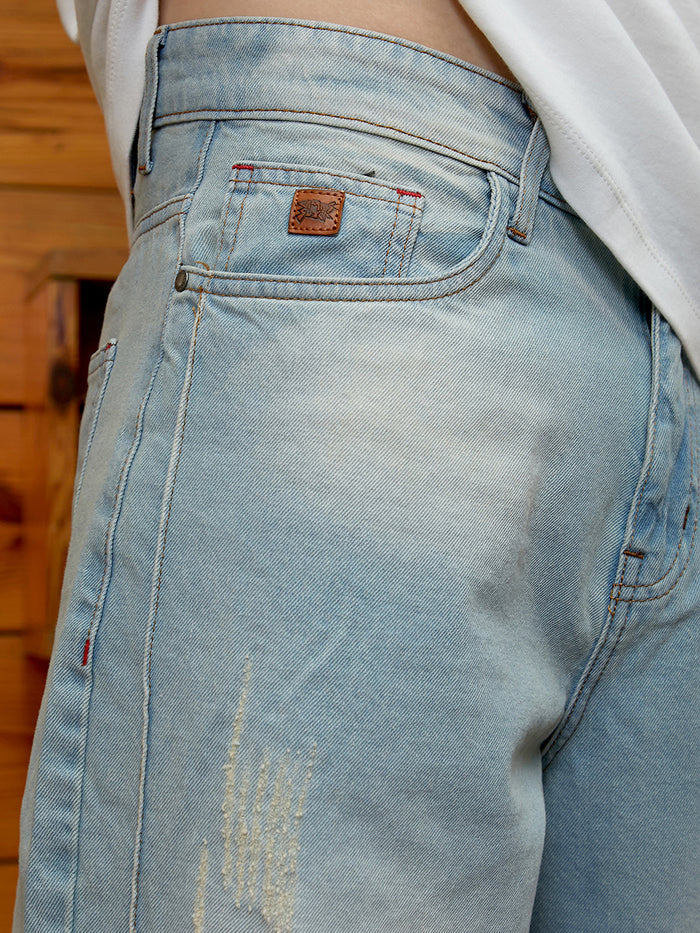 Light Wash Baggy Fit Denim Jeans for Men Perfect for Everyday and Casual Wear