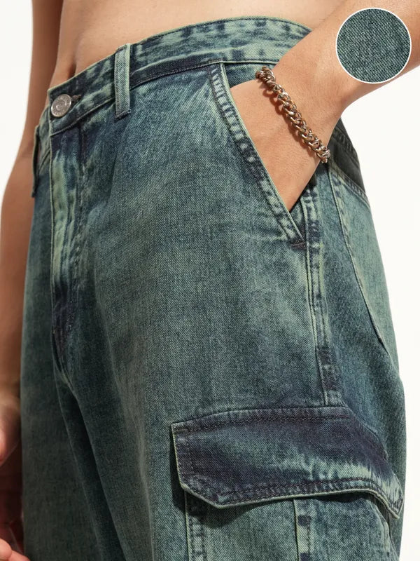 Blue Baggy Stretchable Jeans for Men with Comfortable and Relaxed Fit