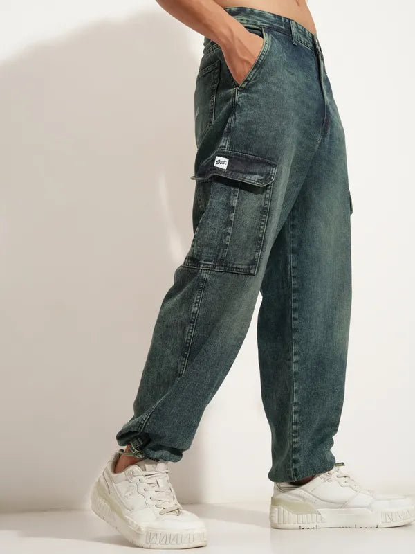 Blue Baggy Stretchable Jeans for Men with Comfortable and Relaxed Fit