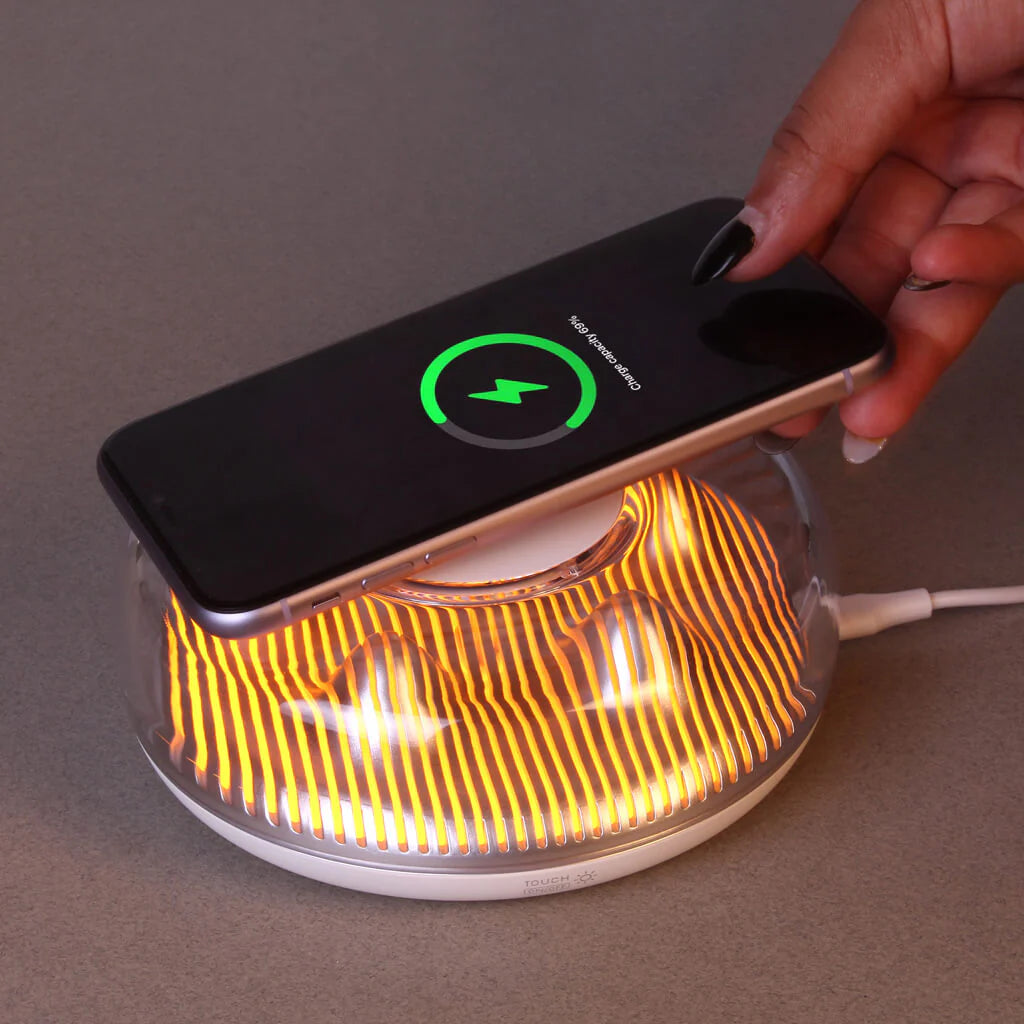 Wireless Charger with LED Night Light Perfect for Bedroom and Gifting