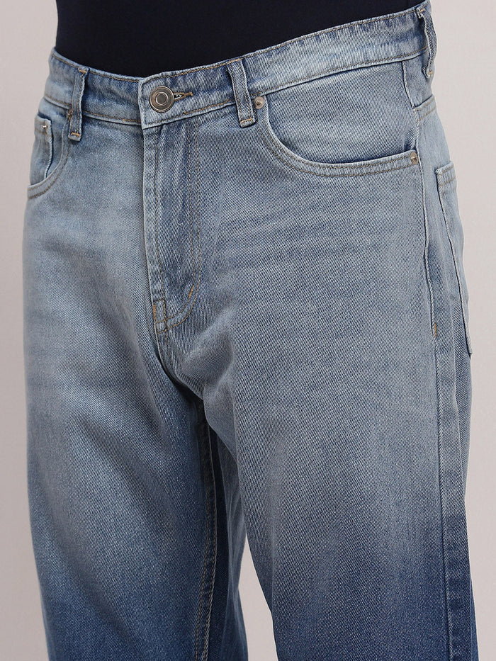 Blue Two Tone Relaxed Fit Jeans for Men with Modern and Versatile Look