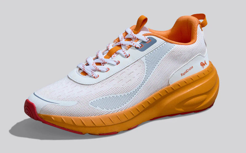 Classic Walk Prime Ivory Orange Sneakers with Durable Grip and Long Lasting Comfort