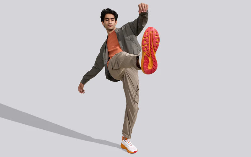 Classic Walk Prime Ivory Orange Sneakers with Durable Grip and Long Lasting Comfort