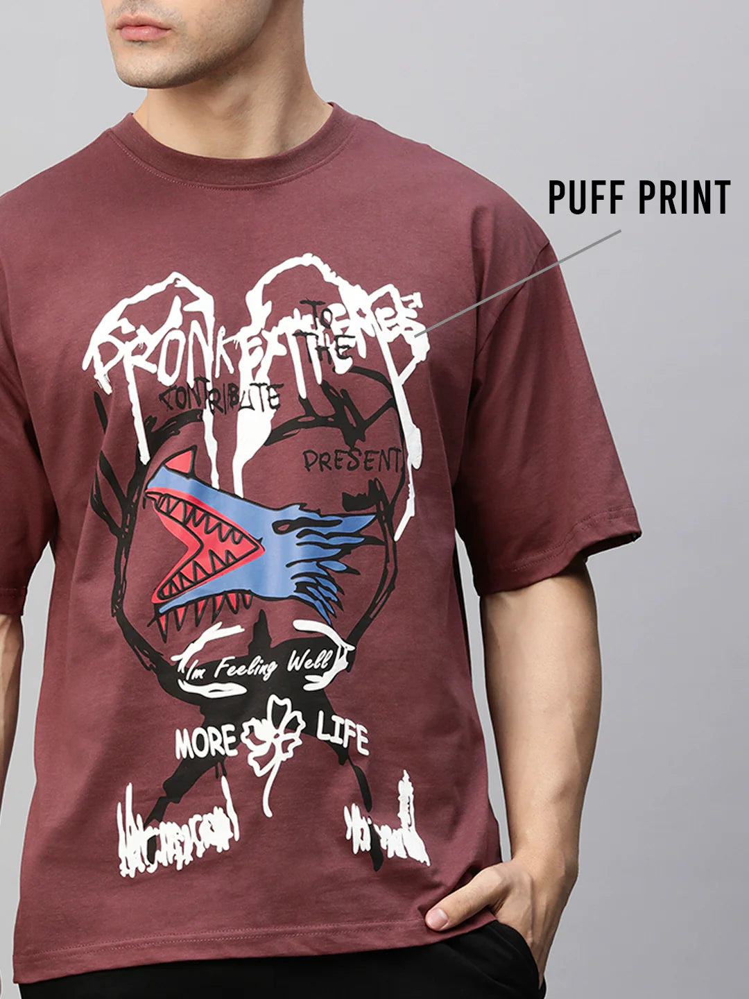 Lightweight Men’s Oversized T-Shirt with Bold Extreme Puff Design for Daily Outfits