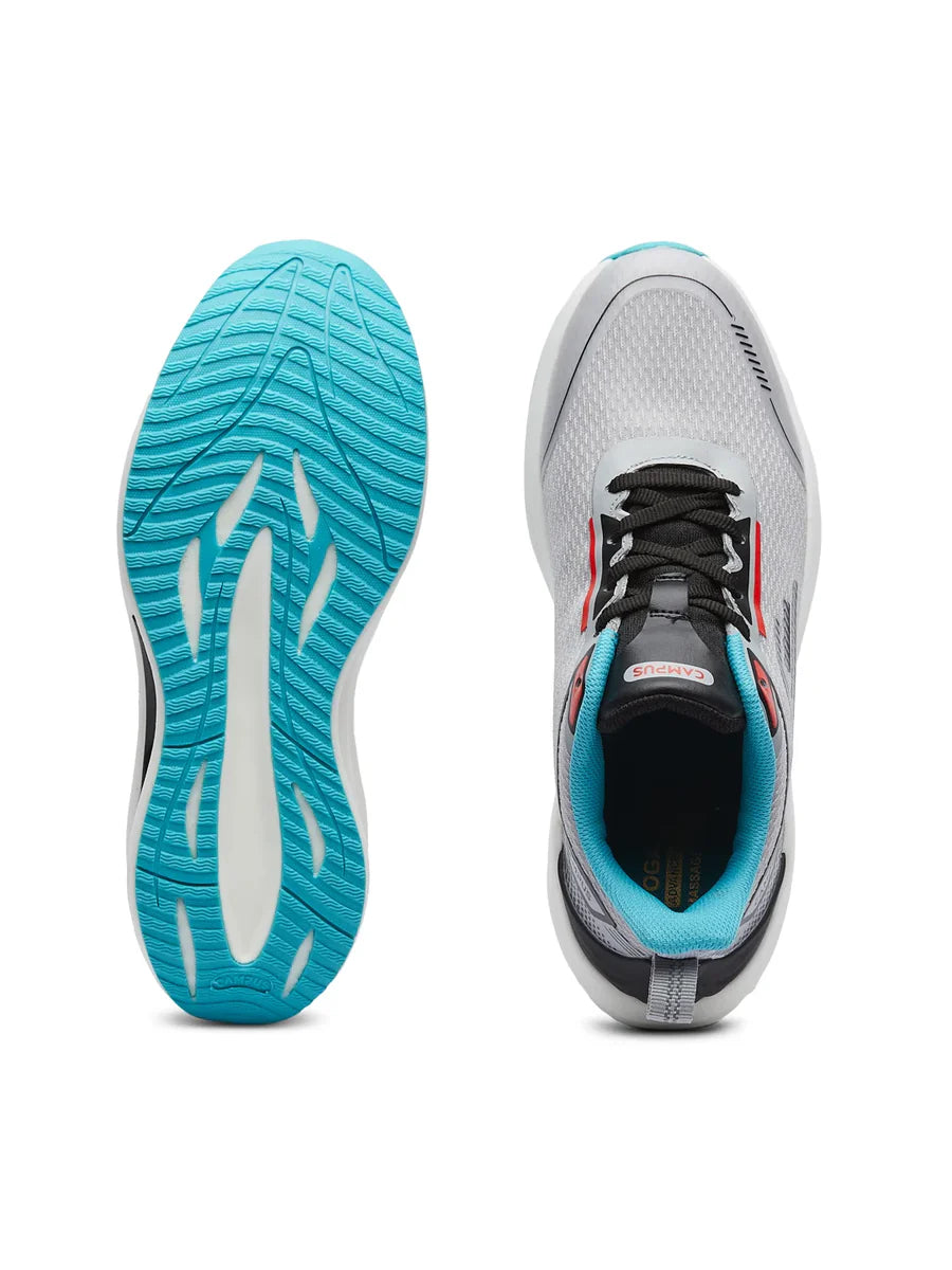 Grey Men’s Performance Running Sneakers with Air Cushion Technology for Smooth Ride