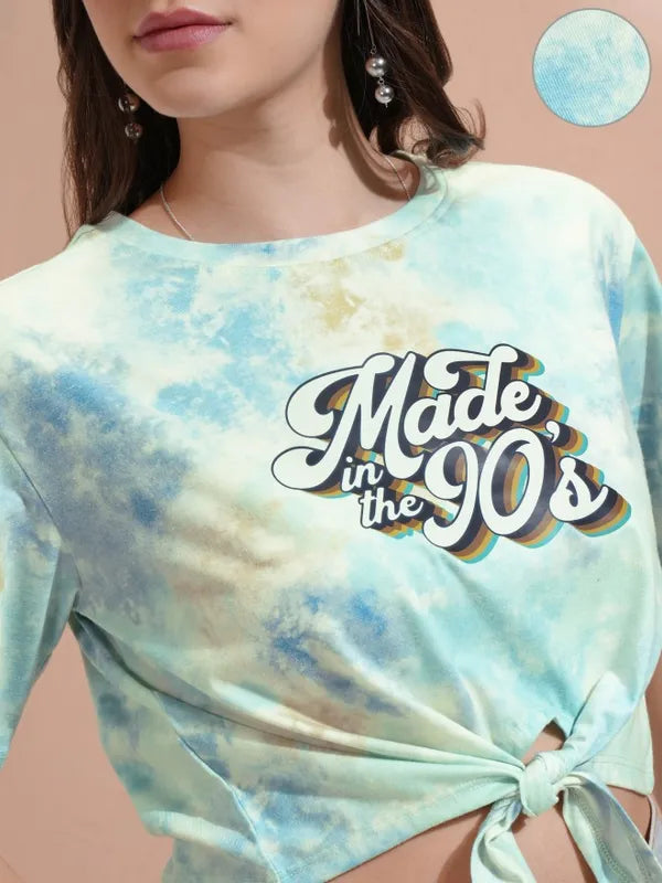 Modern Green Printed Regular Top for Daily Outfits