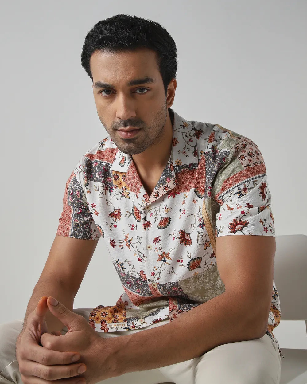 Casual Multicolour Patchwork Print Shirt with Soft Breathable Fabric and Comfortable Fit
