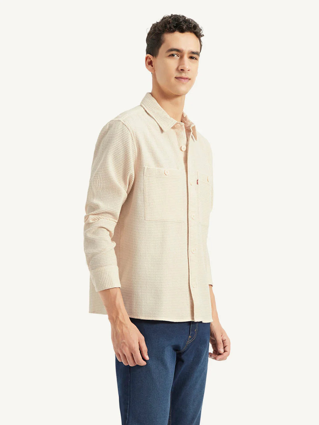 Classic Relaxed Fit Men’s Shirt Featuring Subtle Self Design Detailing