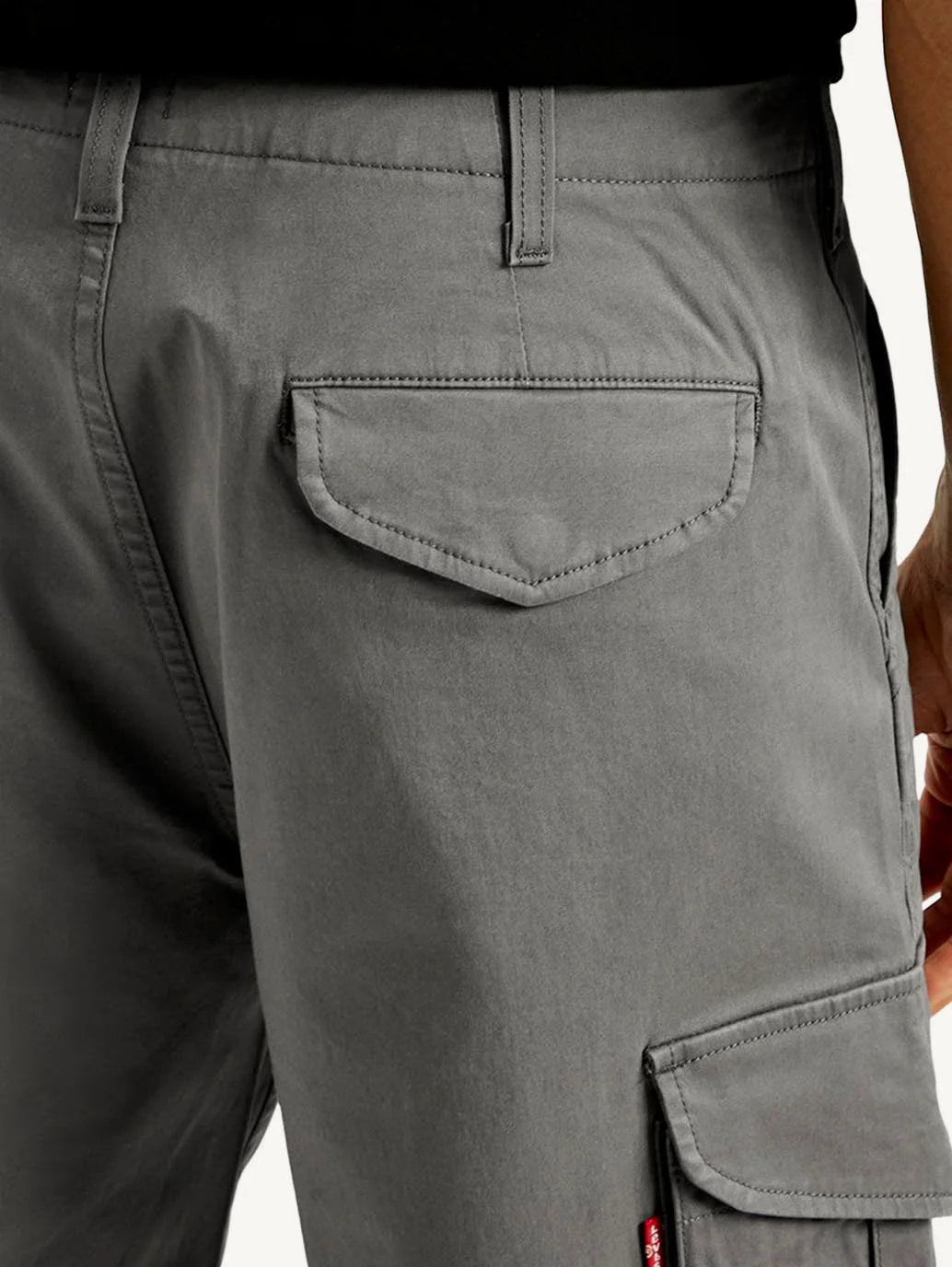 Grey Mid Rise Baggy Fit Cargo Trousers for Men Designed for Comfort and Style
