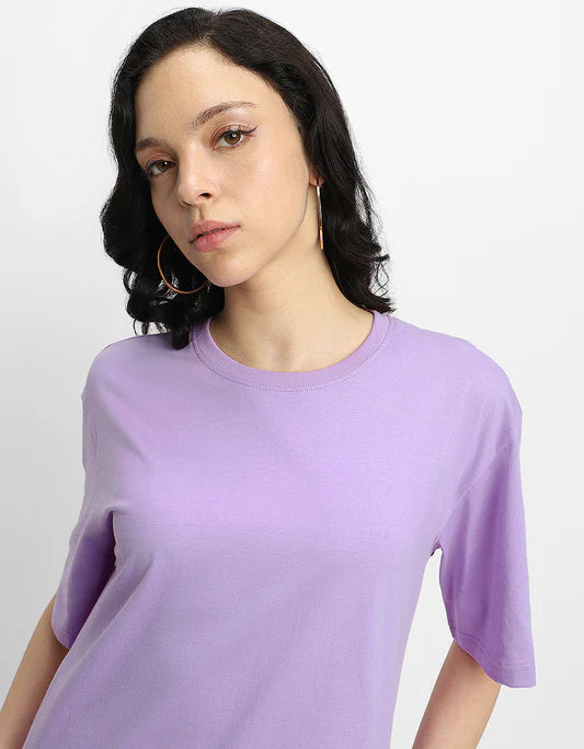 Relaxed Fit Women’s Lilac T-Shirt Featuring Inspirational Graphic