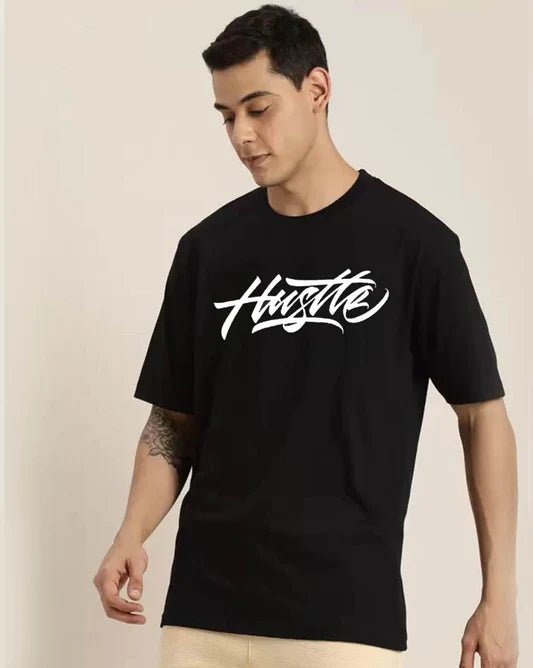 Lightweight Black Oversized T-Shirt for Men with Statement Back Print