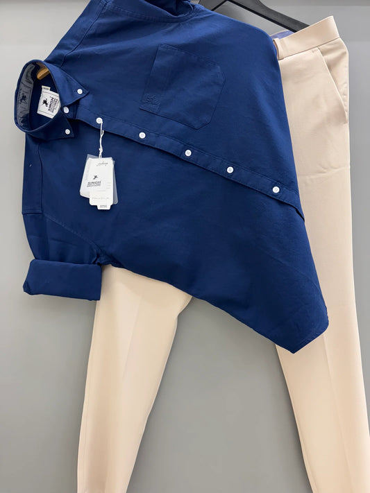 Comfortable Cotton Oxford Shirt and Formal Pant Combo with Soft Breathable Fabric