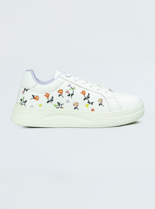 Women Embroidered Sneakers with Stylish Design and Long Lasting Durability