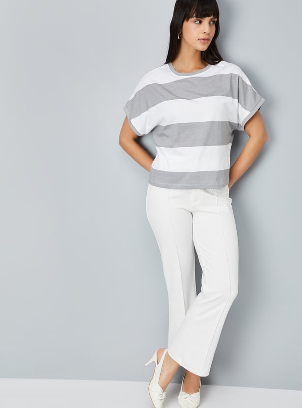 Stylish Women’s Striped T-Shirt Loose Fit Summer Casual Tee
