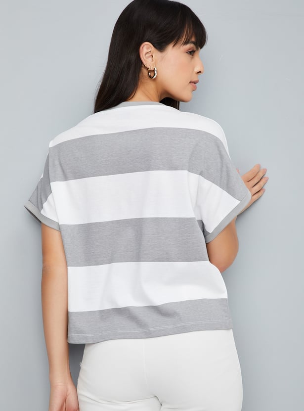 Stylish Women’s Striped T-Shirt Loose Fit Summer Casual Tee