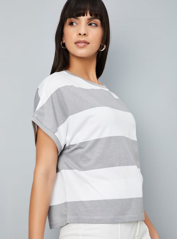 Stylish Women’s Striped T-Shirt Loose Fit Summer Casual Tee
