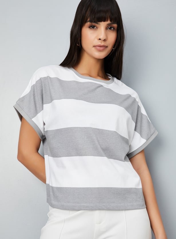 Stylish Women’s Striped T-Shirt Loose Fit Summer Casual Tee