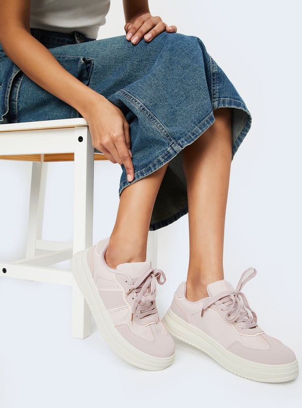 Streetwear Style Women’s Colorblock Sneakers in Multi-Color