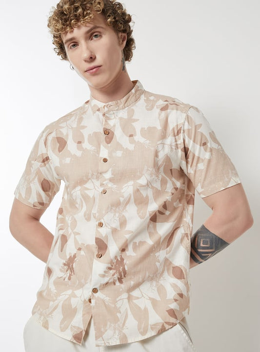 Men’s Slim Fit Ethnic Shirt with Stylish Printed Design for Casual and Festive Wear