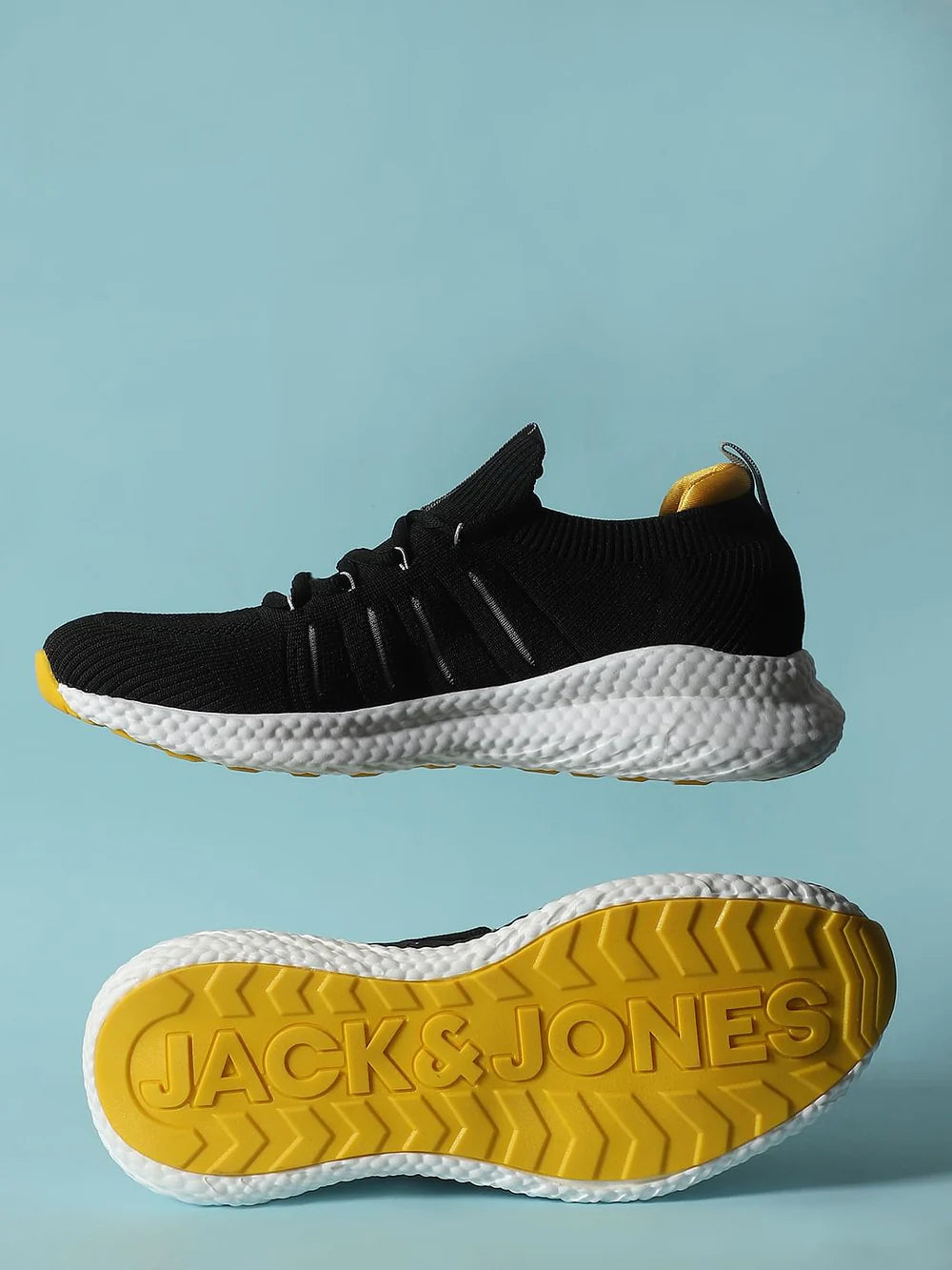 Black Slip On Athletic Sneakers with Shock Absorbing Sole and Lightweight Build