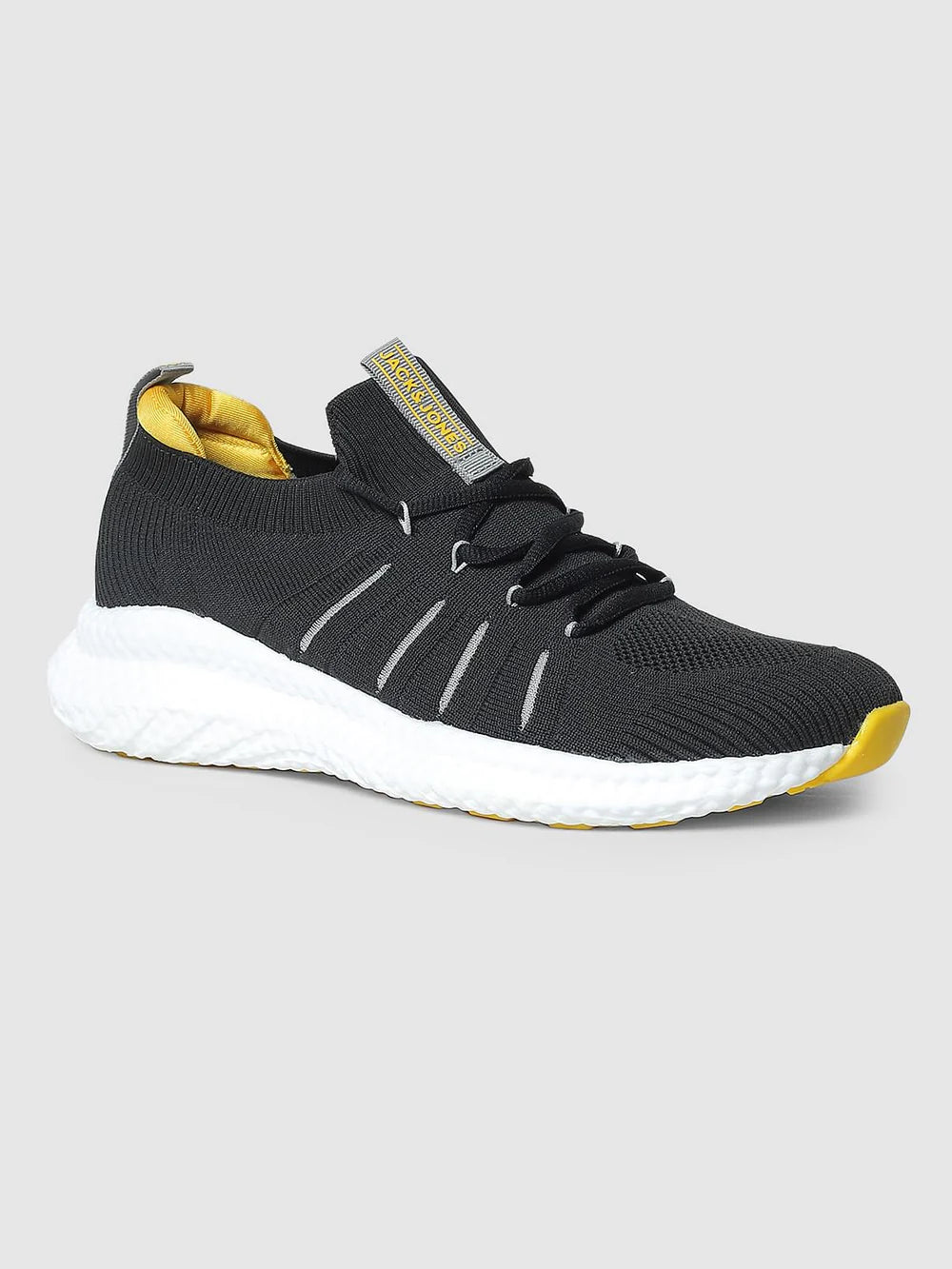 Black Slip On Athletic Sneakers with Shock Absorbing Sole and Lightweight Build