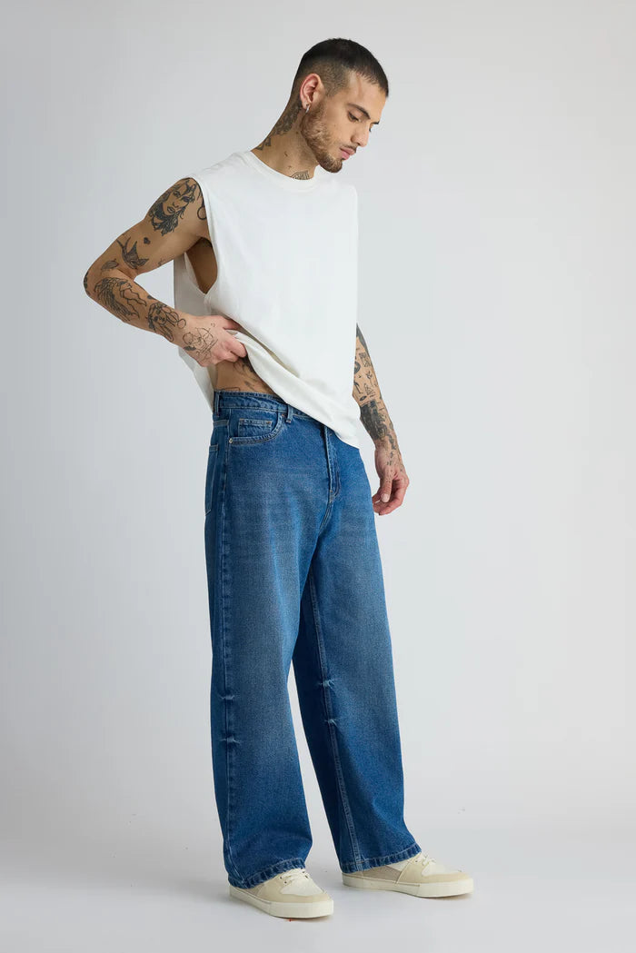 Prism Blue Straight Fit Jeans for Men with Classic and Comfortable Design