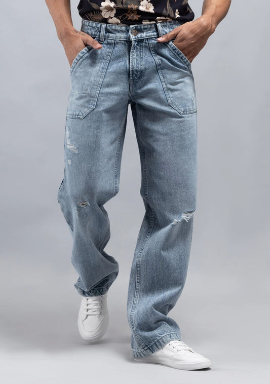 Wide Leg Cotton Jeans for Men Designed for Comfort and Street Style Outfits