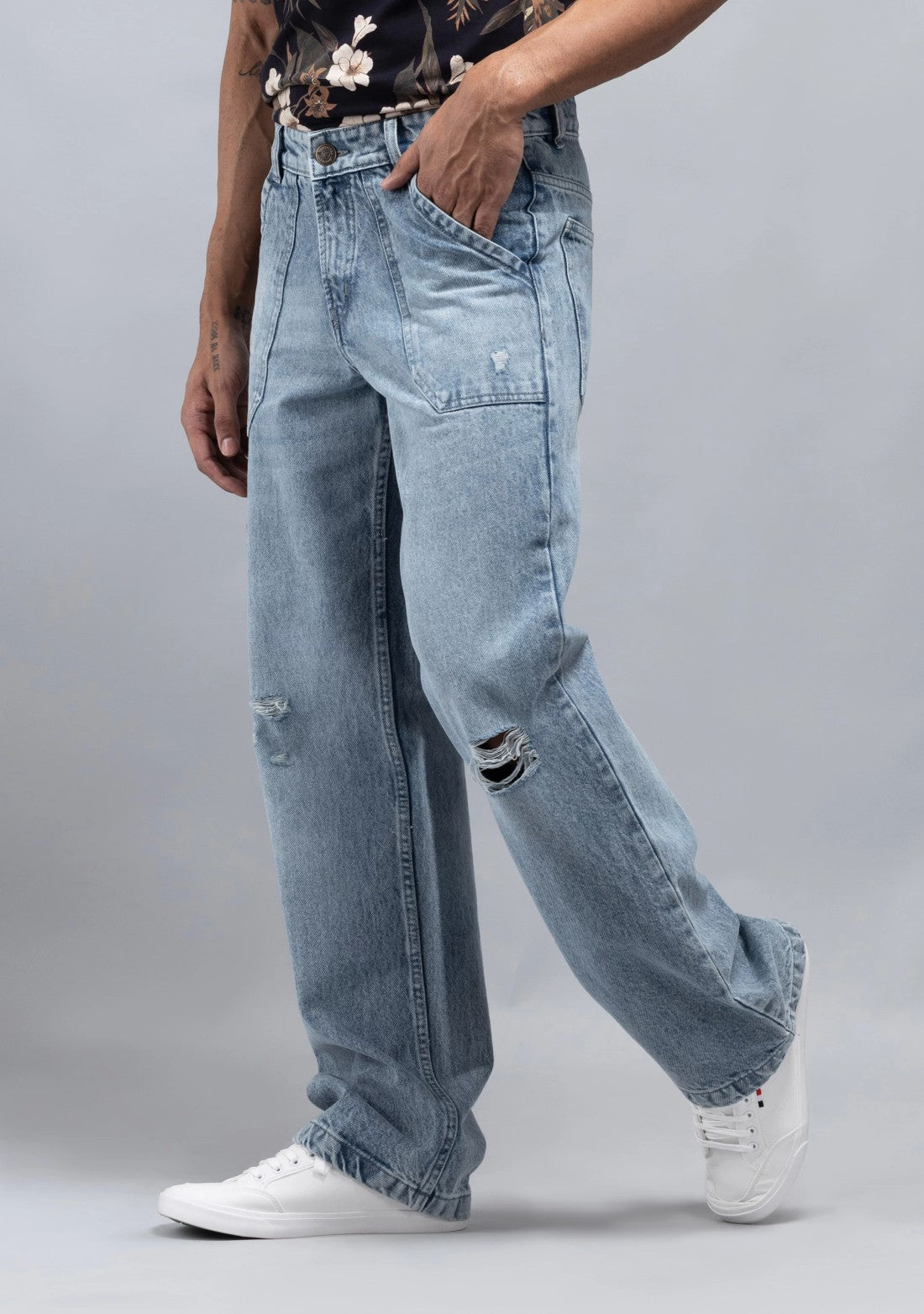 Wide Leg Cotton Jeans for Men Designed for Comfort and Street Style Outfits
