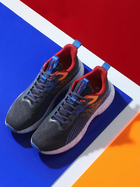 Trendy Black Lace Up Mesh Running Shoes with Modern Design for Everyday Wear