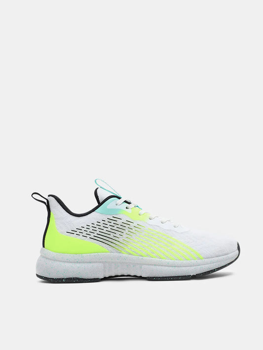 White Mesh Sneakers with Abstract Pattern for Streetwear and Everyday Comfort
